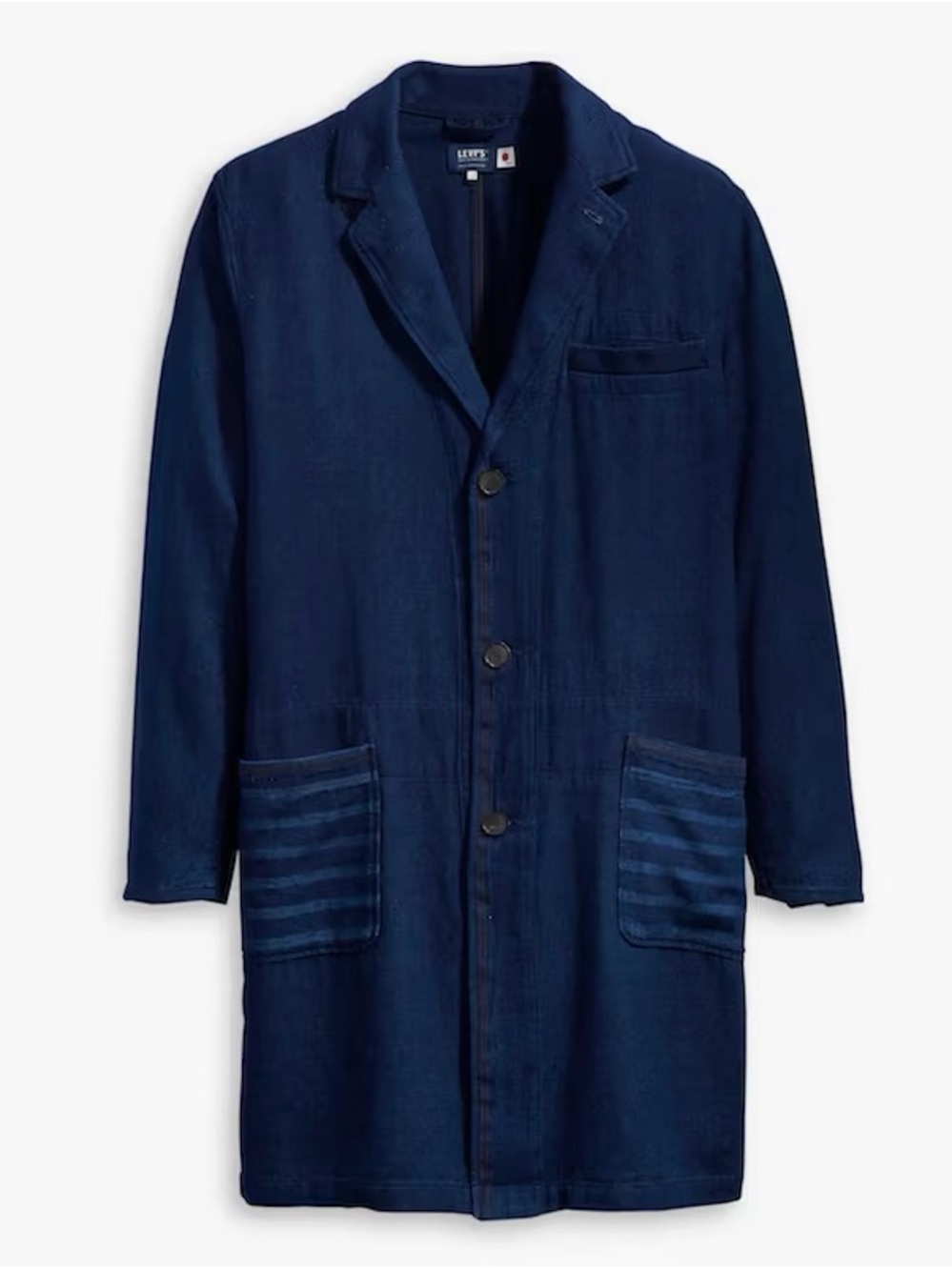 Levi's Men's Pesco Long Chore Indigo Trench Coat - Dark Blue